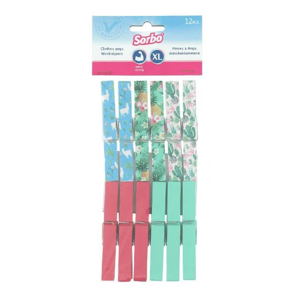 Sorbo Pack Of 12 Pegs In Botanic Print