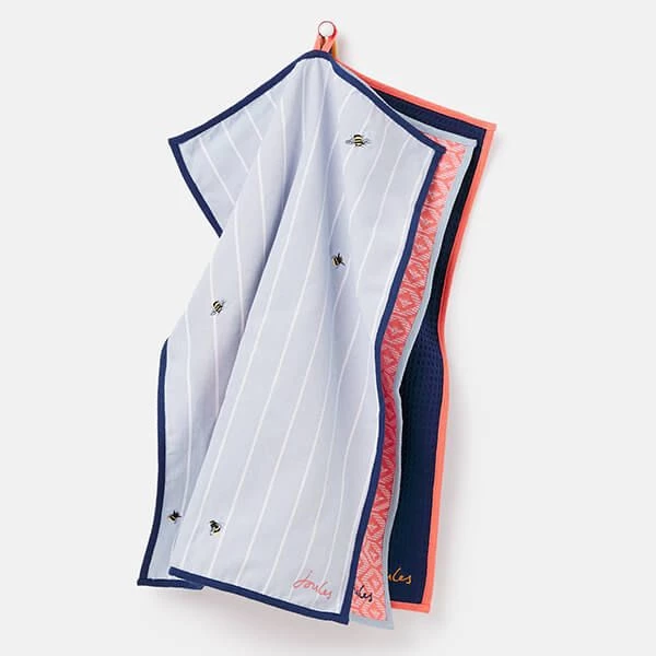 Joules Country Cottage Bee Tea Towels Set Of 3