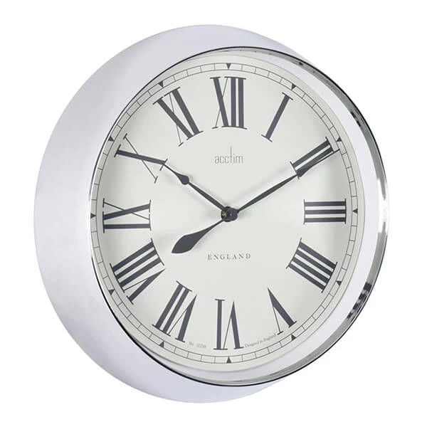 Acctim Belmont Wall Clock Chrome - Image 2