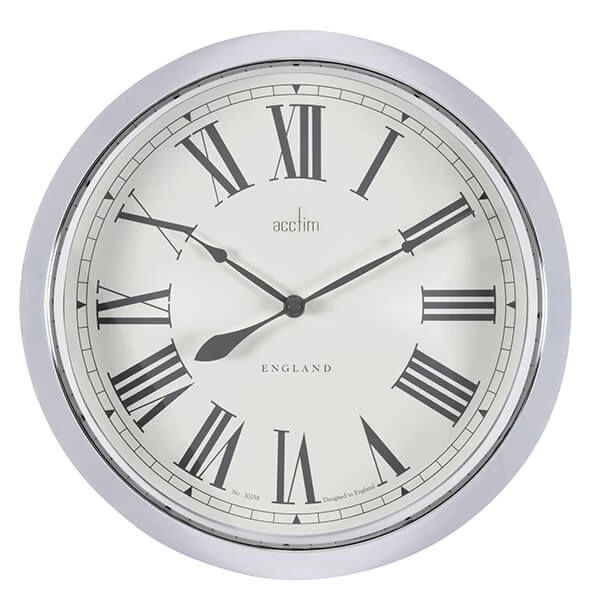 Acctim Belmont Wall Clock Chrome