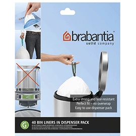 Brabantia PerfectFit Bags G 23-30 Litre Dispenser Pack Of 40 Bags