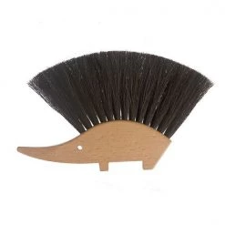 Valet Hedgehog Brush Black Horsehair Bristles 14 X 11cm