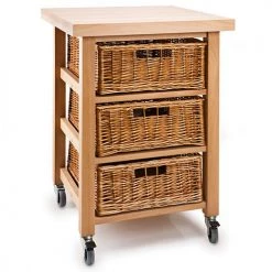 Eddingtons Lambourn Vegetable 3 Basket Kitchen Trolley