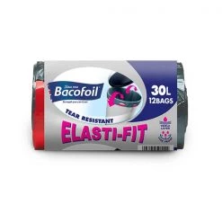 Bacofoil 12 X 30L Elasti-Fit Kitchen Bin Liners