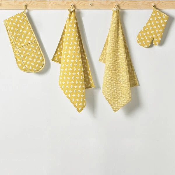 Walton & Co Ochre Bee Set Of 2 Tea Towels - Image 2