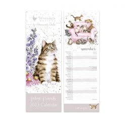 Wrendale Designs Whiskers And Wildflowers Feline Friends Slim 2023 Calendar