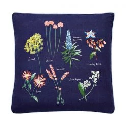 Joules Pollinators Cushion 45 X 45cm Navy