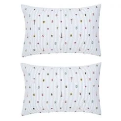 Joules Botanical Bugs Standard Pillowcase Pair Chalk