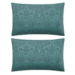 Morris & Co Honeysuckle And Tulip Standard Pillowcase Pair Mulberry And Teal