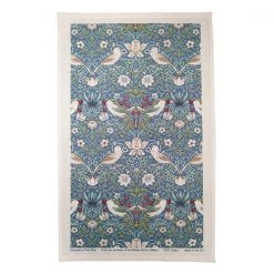 William Morris Strawberry Thief Blue Cotton Tea Towel