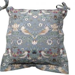 William Morris Strawberry Thief Blue Oxford Seat Pad