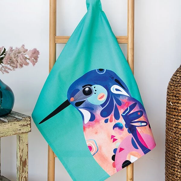 Maxwell & Williams Pete Cromer Tea Towel Kingfisher - Image 4