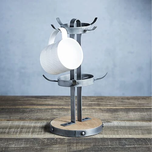 Industrial Kitchen Mango Wood Mug Tree - Image 2