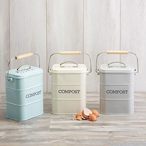 Living Nostalgia Vintage Blue Compost Bin - Image 2