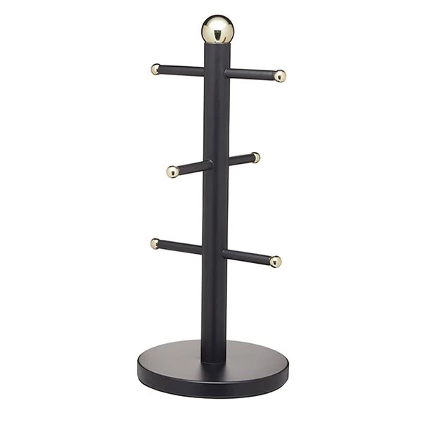 MasterClass Black And Brass Finish Mug Tree 35cm