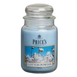 Price's Prices Fragrance Collection Cotton Powder Large Jar Candle