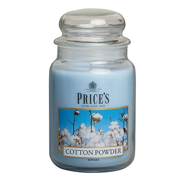 Price's Prices Fragrance Collection Cotton Powder Large Jar Candle