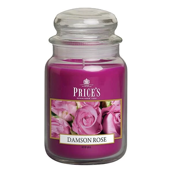 Price's Prices Fragrance Collection Damson Rose Large Jar Candle