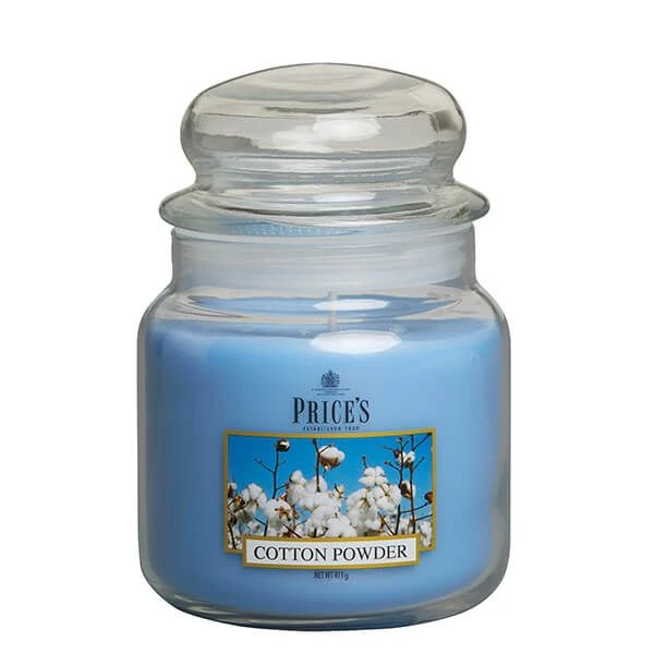 Price's Prices Fragrance Collection Cotton Powder Medium Jar Candle