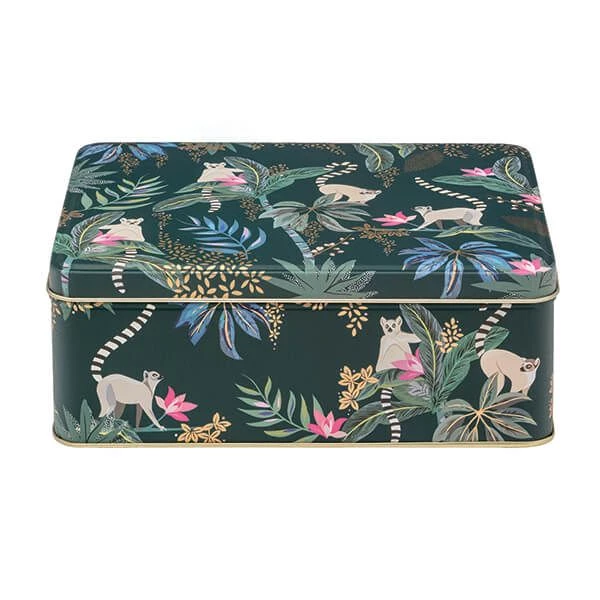 Sara Miller London Sara Miller Tahiti Lemur Deep Rectangular Storage Tin