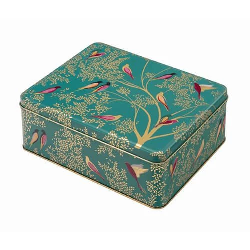 Sara Miller London Sara Miller Green Birds Deep Rectangular Tin