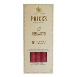 Price's Prices 10" Sherwood Candle Wine Red Pack Of 10