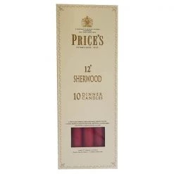 Price's Prices 12" Sherwood Candle Wine Red Pack Of 10