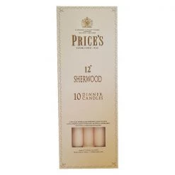 Price's Prices 12" Sherwood Candle Ivory Pack Of 10